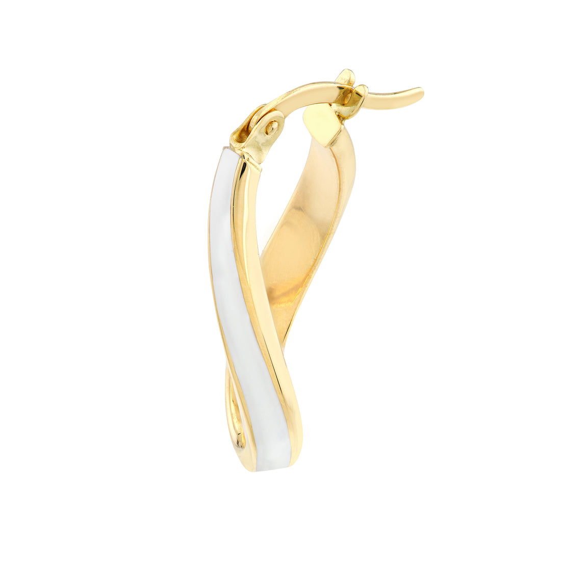 TWISTED ENAMEL HOOP EARRINGS | 14K YELLOW GOLD | TM023427-14Y - Brownlee Jewelers