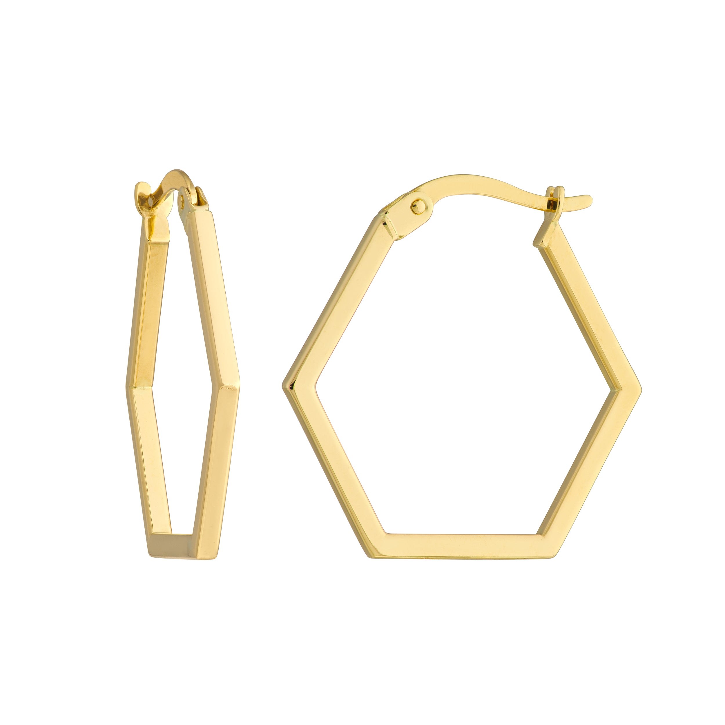 20MM HEXAGON HOOP EARRINGS | 14K YELLOW GOLD | TM023437-14Y - Brownlee Jewelers