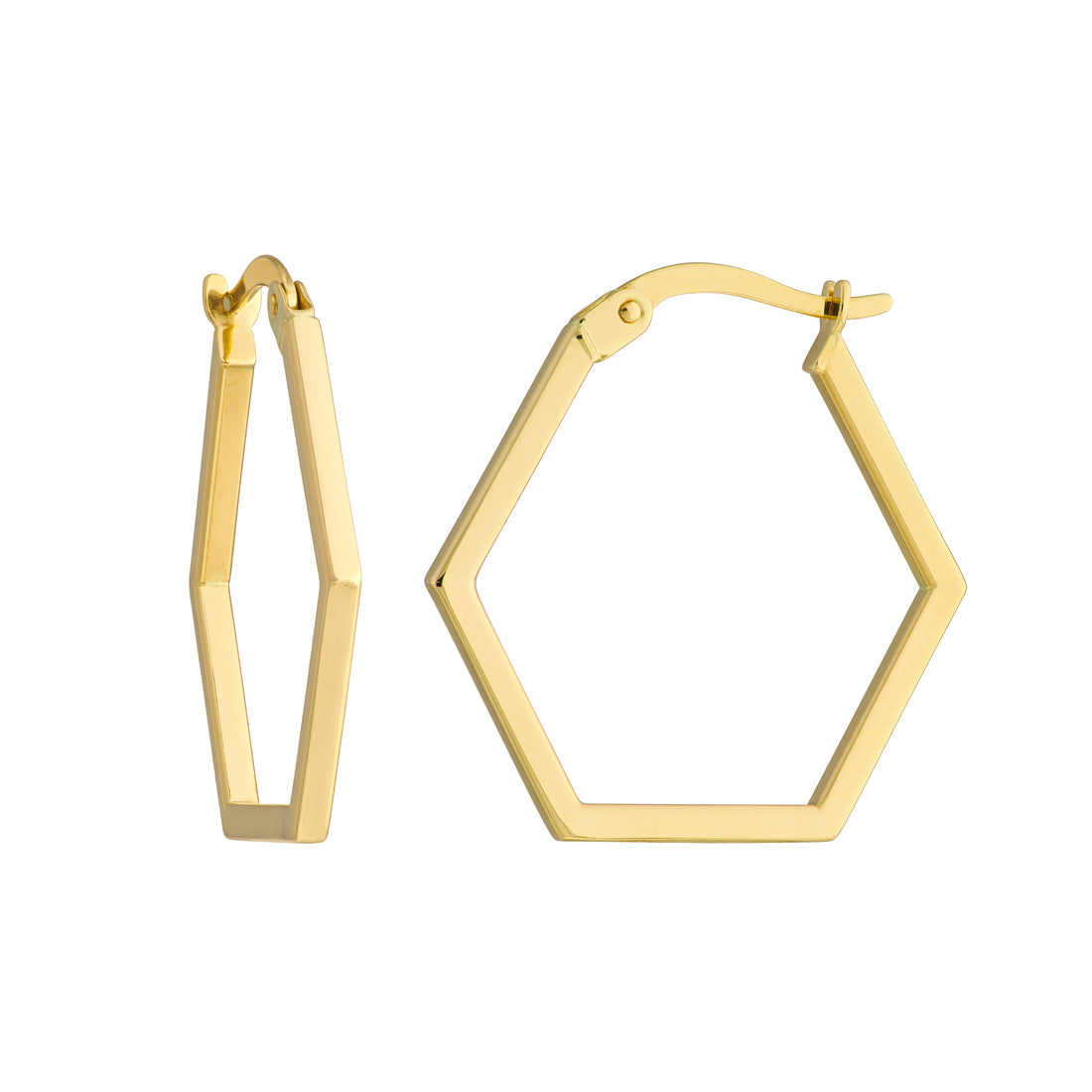 20MM HEXAGON HOOP EARRINGS | 14K YELLOW GOLD | TM023437-14Y - Brownlee Jewelers