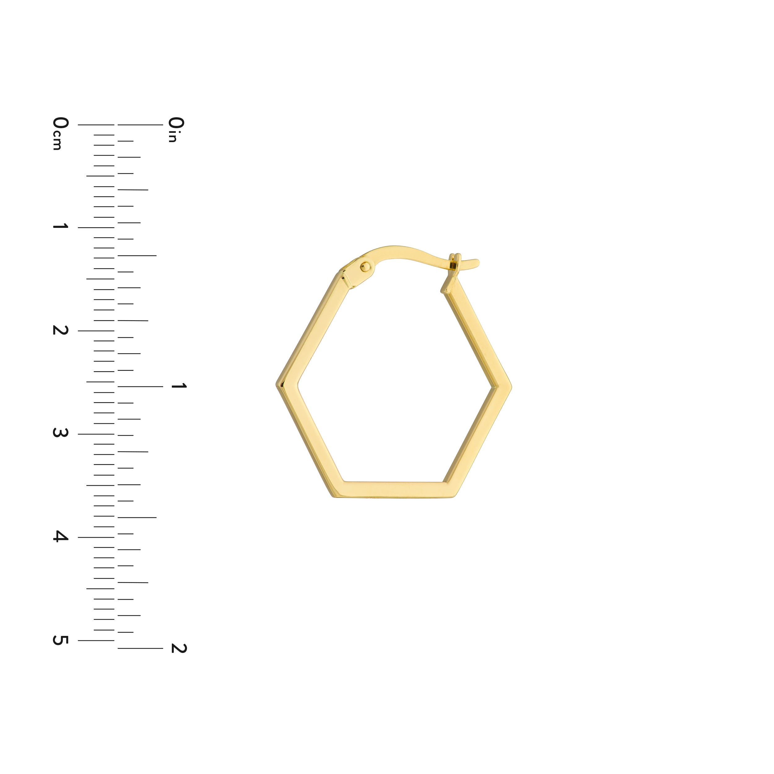 20MM HEXAGON HOOP EARRINGS | 14K YELLOW GOLD | TM023437-14Y - Brownlee Jewelers