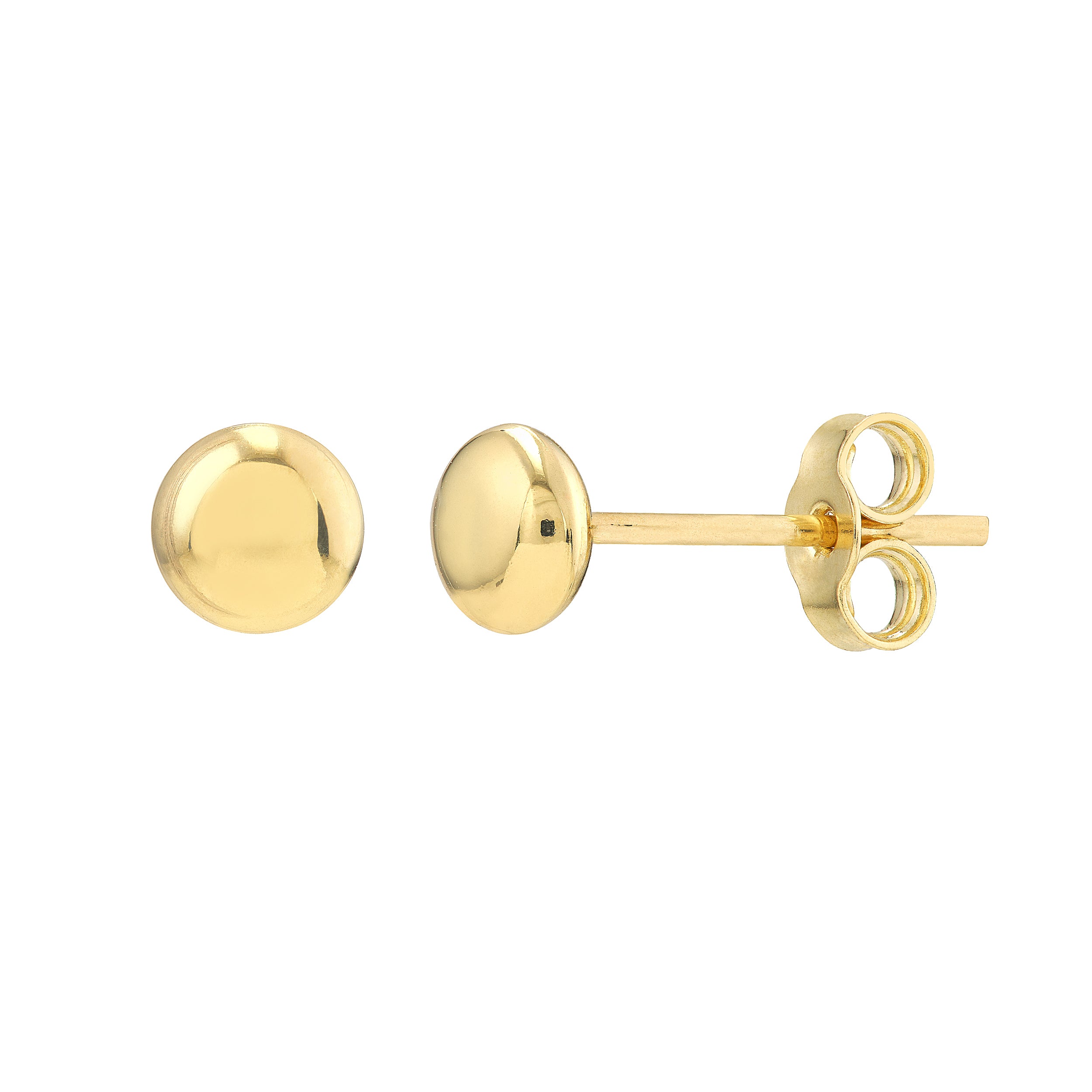 4.5MM FLAT ROUND PEBBLE STUD EARRINGS | 14K YELLOW GOLD | TM023439-14Y - Brownlee Jewelers