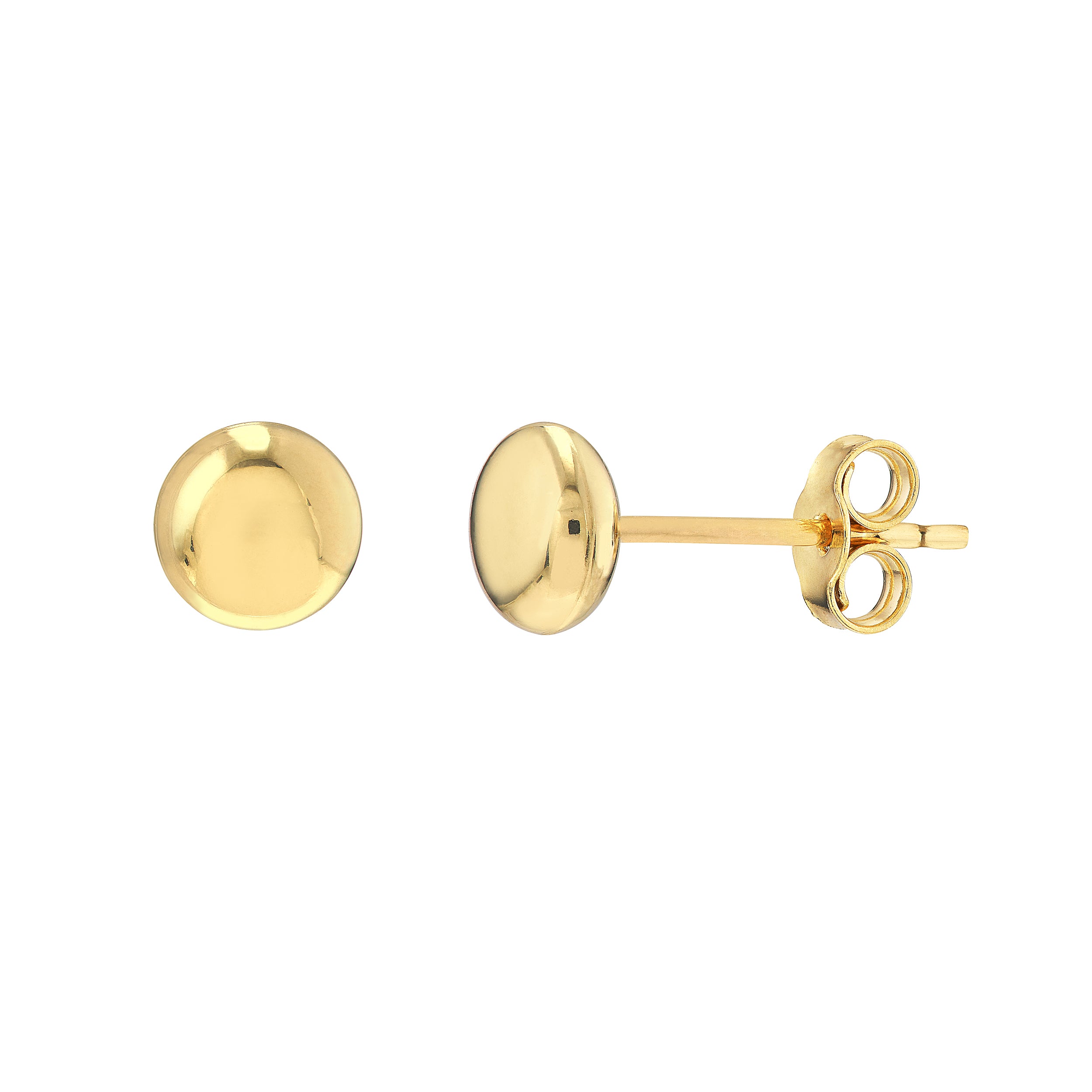 5.5MM FLAT ROUND PEBBLE STUD EARRINGS | 14K YELLOW GOLD | TM023440-14Y - Brownlee Jewelers