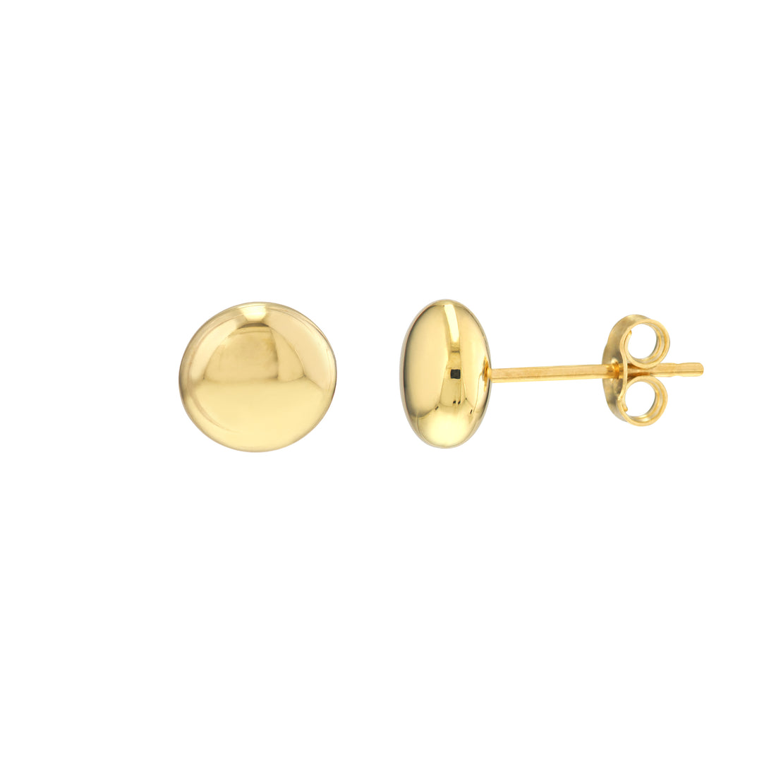 7MM FLAT ROUND PEBBLE STUD EARRINGS | 14K YELLOW GOLD | TM023441-14Y - Brownlee Jewelers