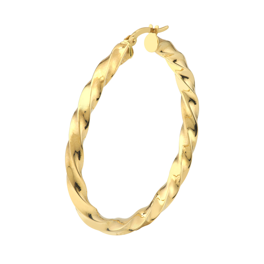3MM X 35MM TWISTED HOOP EARRINGS | 14K YELLOW GOLD | TM023461-14Y - Brownlee Jewelers