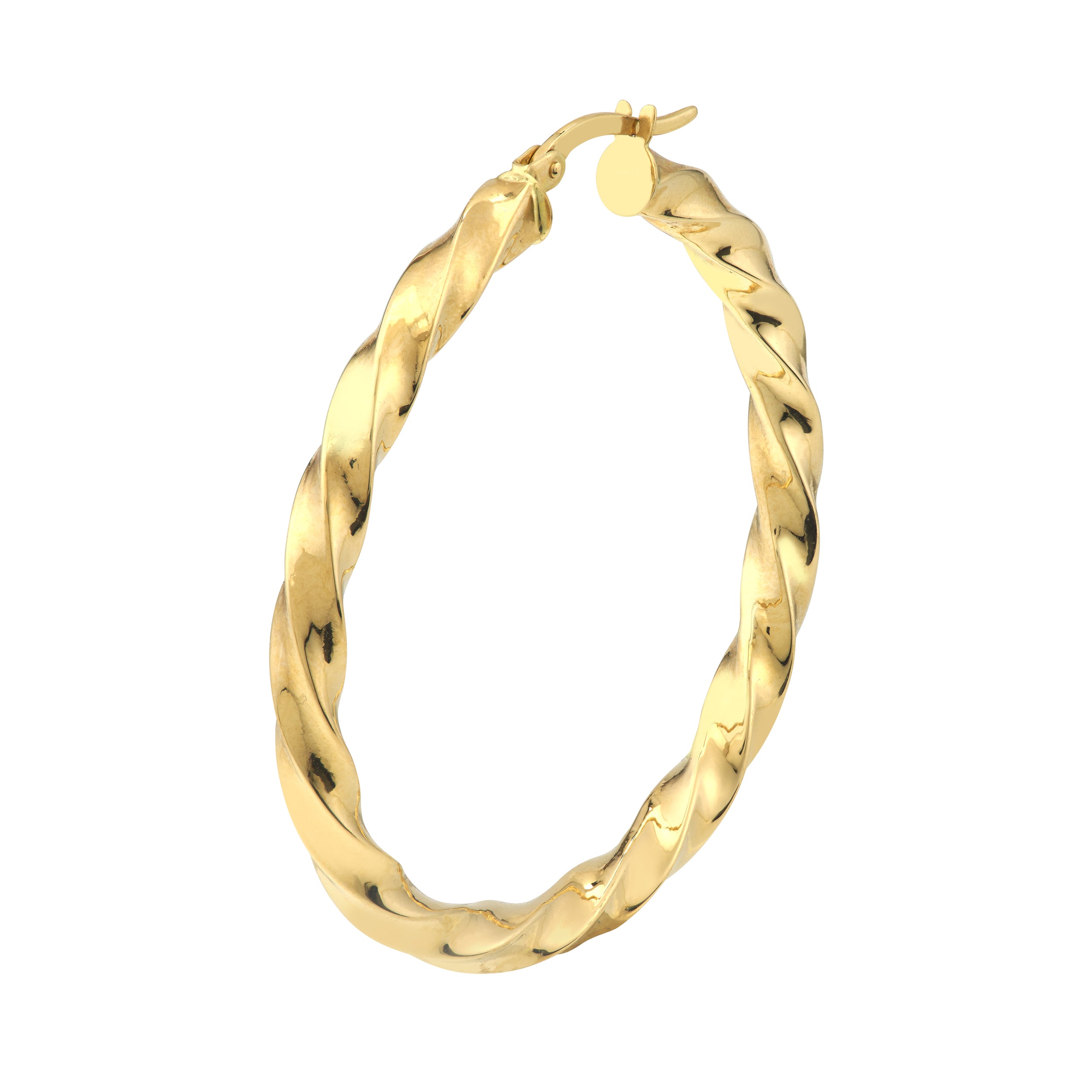 3MM X 35MM TWISTED HOOP EARRINGS | 14K YELLOW GOLD | TM023461-14Y - Brownlee Jewelers