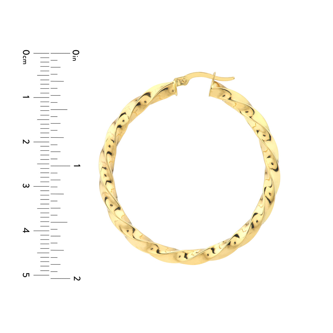 3MM X 35MM TWISTED HOOP EARRINGS | 14K YELLOW GOLD | TM023461-14Y - Brownlee Jewelers