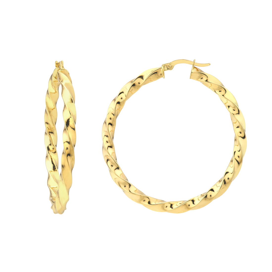 3MM X 35MM TWISTED HOOP EARRINGS | 14K YELLOW GOLD | TM023461-14Y - Brownlee Jewelers