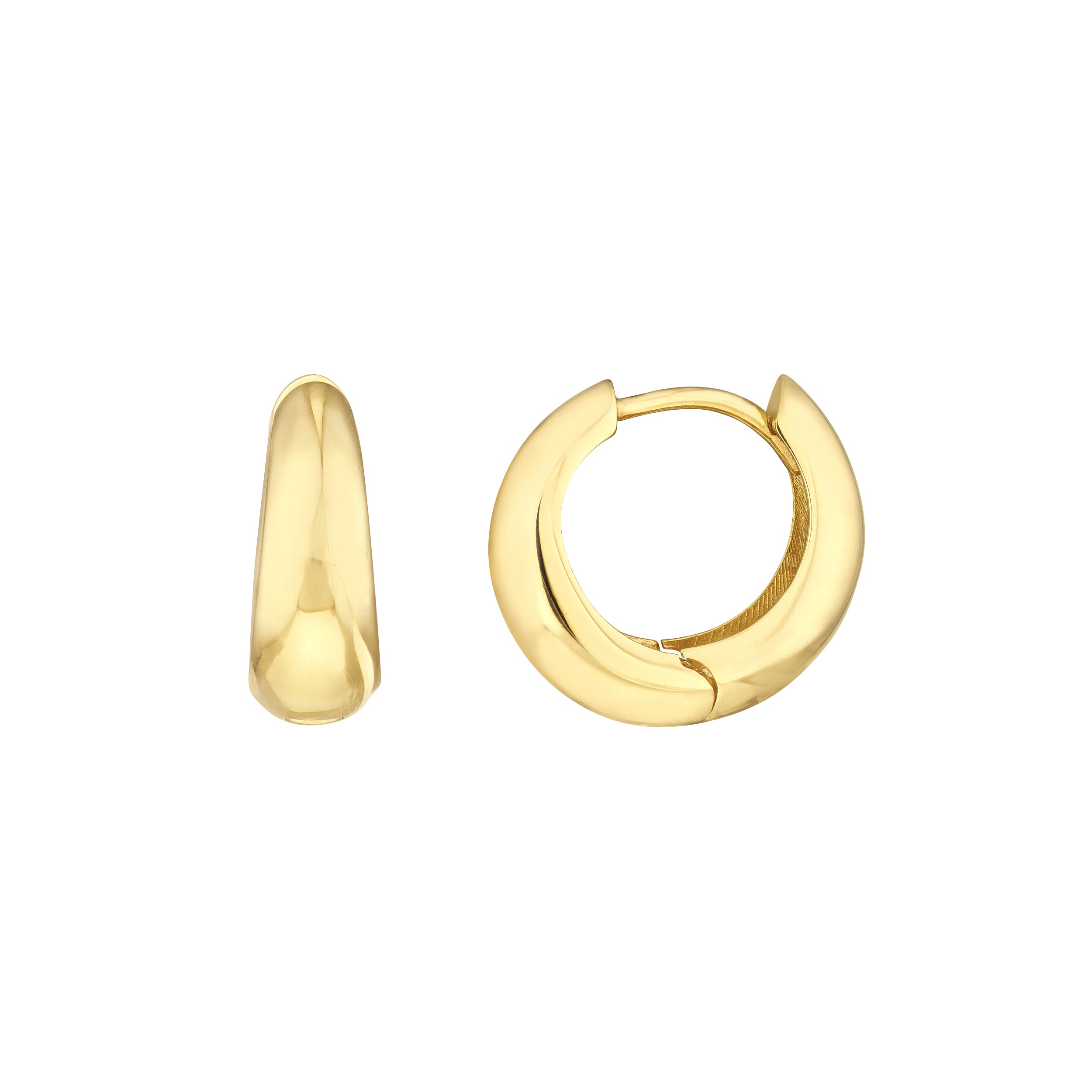 SMALL PUFFED HUGGIE EARRINGS | 10K YELLOW GOLD | TM023480-10Y - Brownlee Jewelers