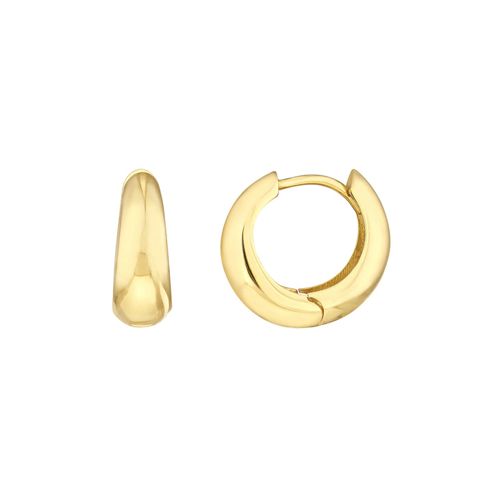 SMALL PUFFED HUGGIE EARRINGS | 10K YELLOW GOLD | TM023480-10Y - Brownlee Jewelers