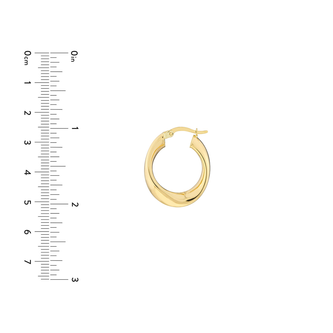 15MM POLISHED ROUND WAVE HOOP EARRINGS | 10K YELLOW GOLD | TM023507-10Y - Brownlee Jewelers