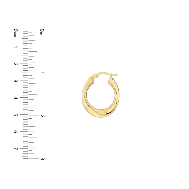 15MM POLISHED ROUND WAVE HOOP EARRINGS | 10K YELLOW GOLD | TM023507-10Y - Brownlee Jewelers