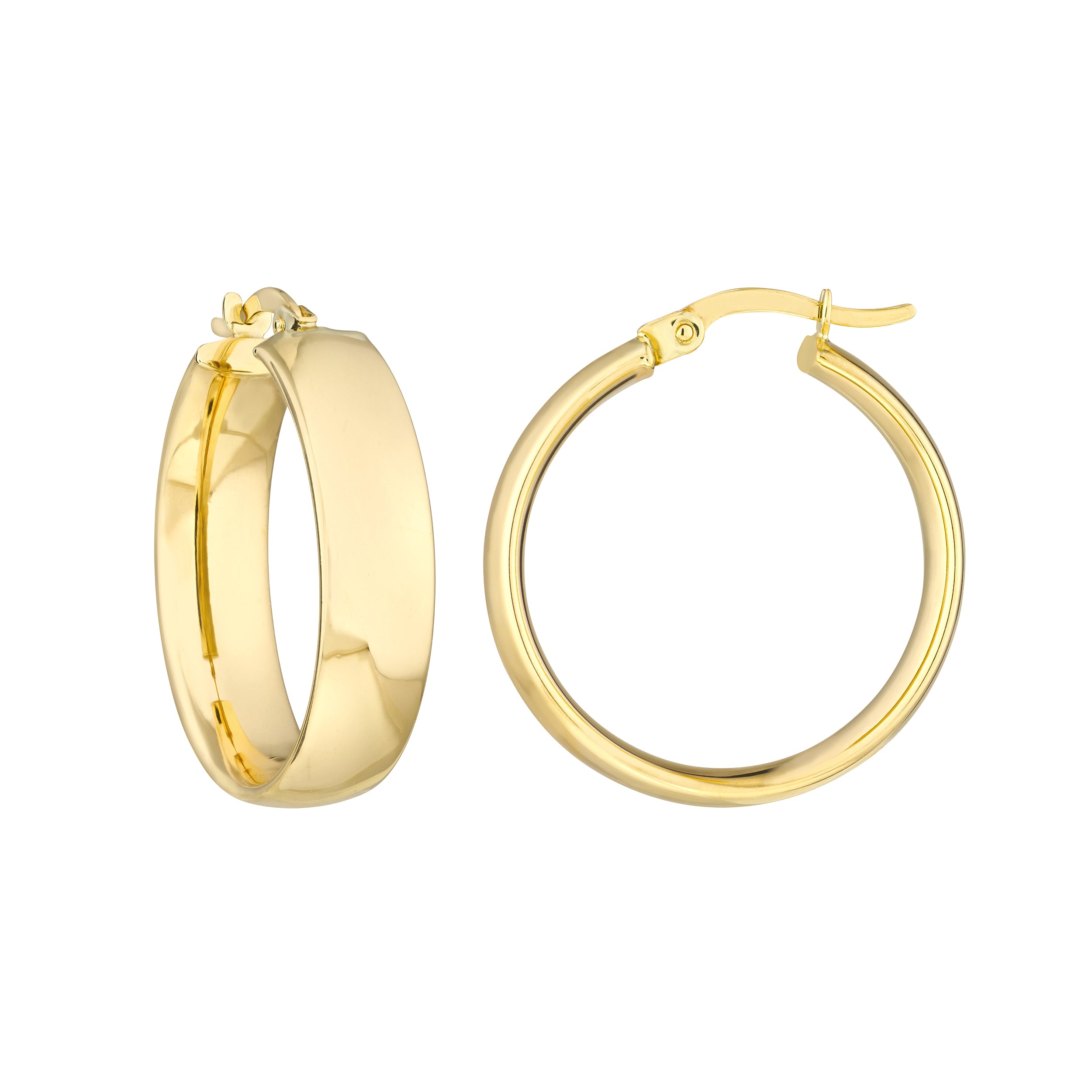 20MM POLISHED ROUND HOOP EARRINGS | 10K YELLOW GOLD | TM023509-10Y - Brownlee Jewelers