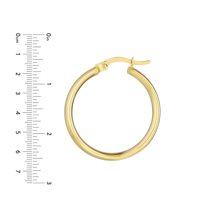 20MM POLISHED ROUND HOOP EARRINGS | 10K YELLOW GOLD | TM023509-10Y - Brownlee Jewelers