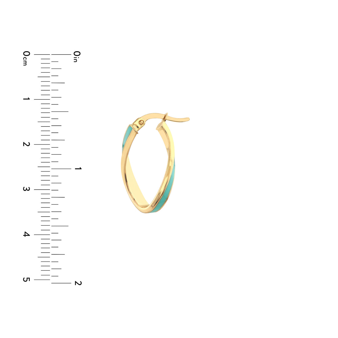 TWISTED TURQUOISE ENAMEL HOOP EARRINGS | 14K YELLOW GOLD | TM023528-14Y - Brownlee Jewelers