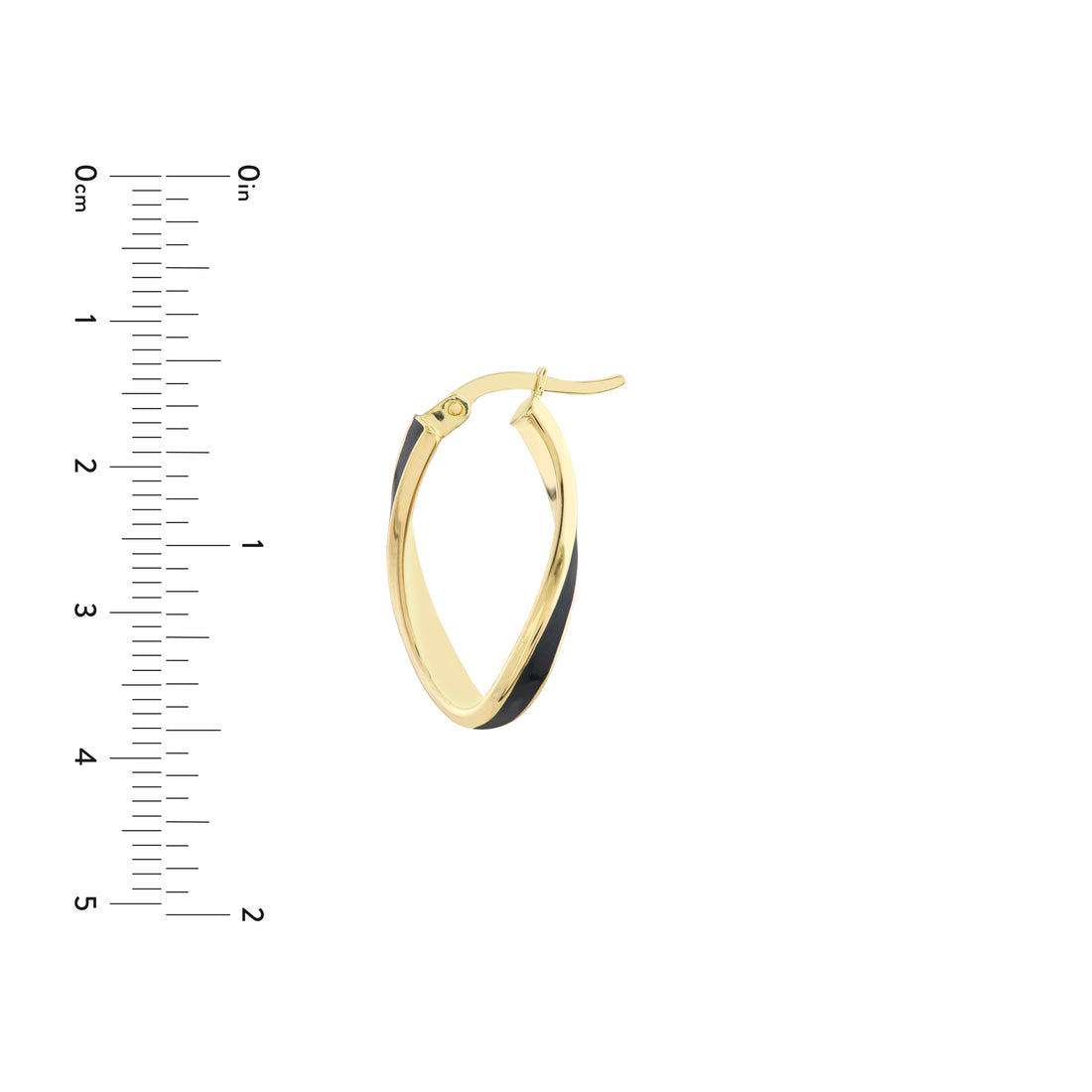 BLACK TWISTED ENAMEL HOOP EARRINGS | 14K YELLOW GOLD | TM023530-14Y - Brownlee Jewelers
