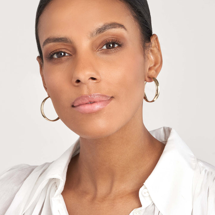 30MM ROUND HOOP EARRINGS | 10K YELLOW GOLD | TM023585-10Y - Brownlee Jewelers