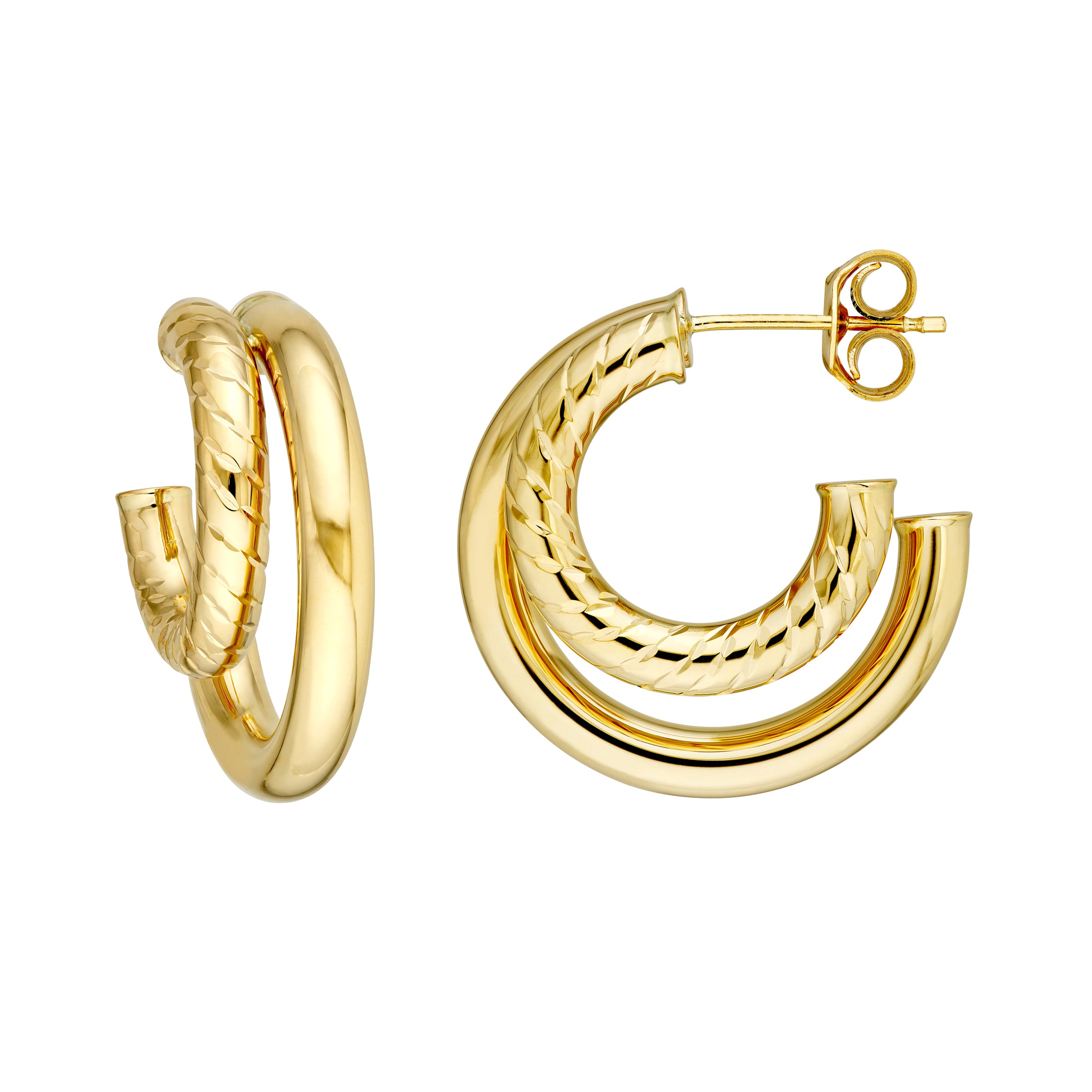 20MM DOUBLE TWISTED HOOP EARRINGS | 14K YELLOW GOLD | TM024032-14Y - Brownlee Jewelers