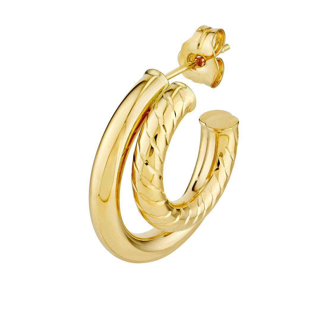 20MM DOUBLE TWISTED HOOP EARRINGS | 14K YELLOW GOLD | TM024032-14Y - Brownlee Jewelers