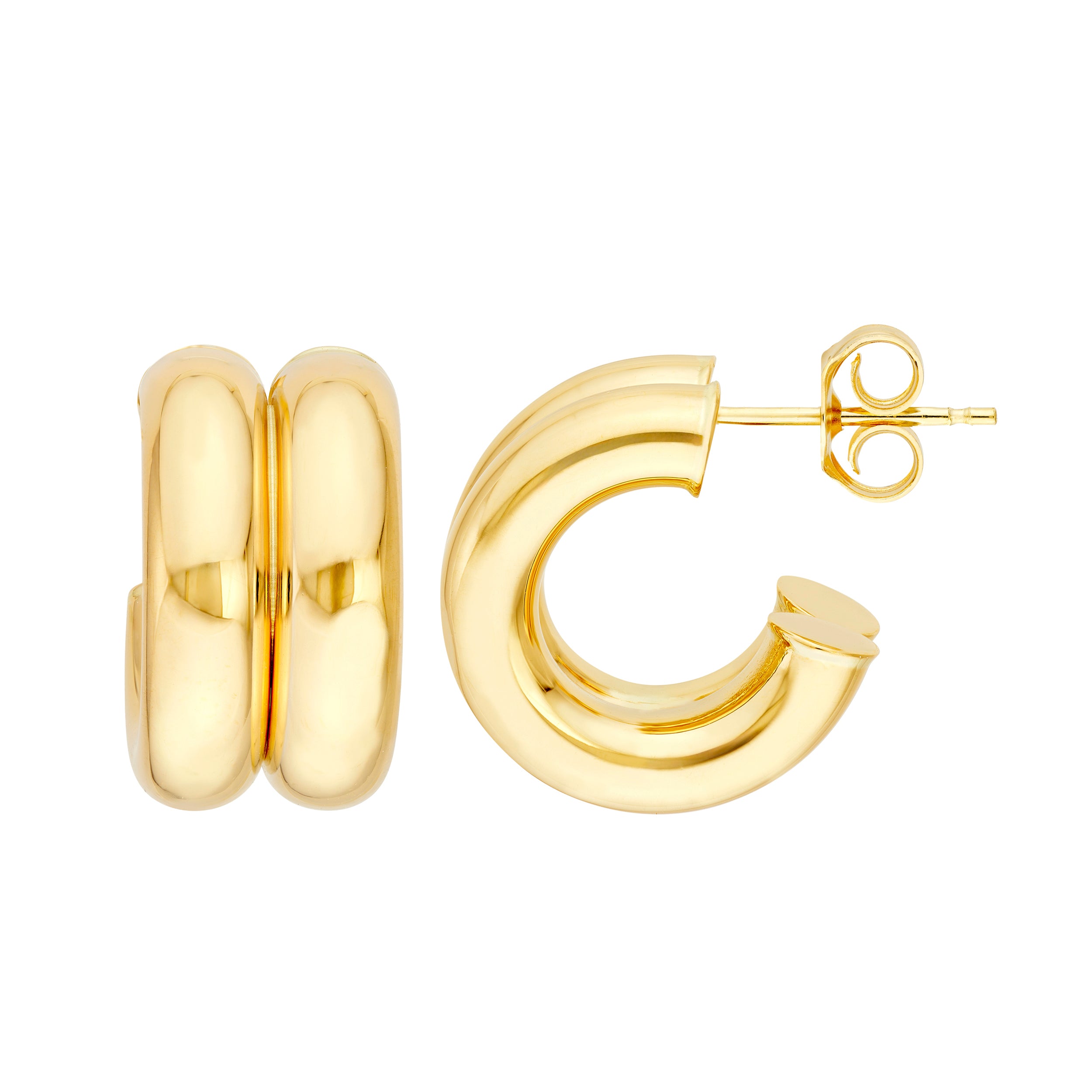 15MM SMALL DOUBLE HOOP EARRINGS | 14K YELLOW GOLD | TM024033-14Y - Brownlee Jewelers