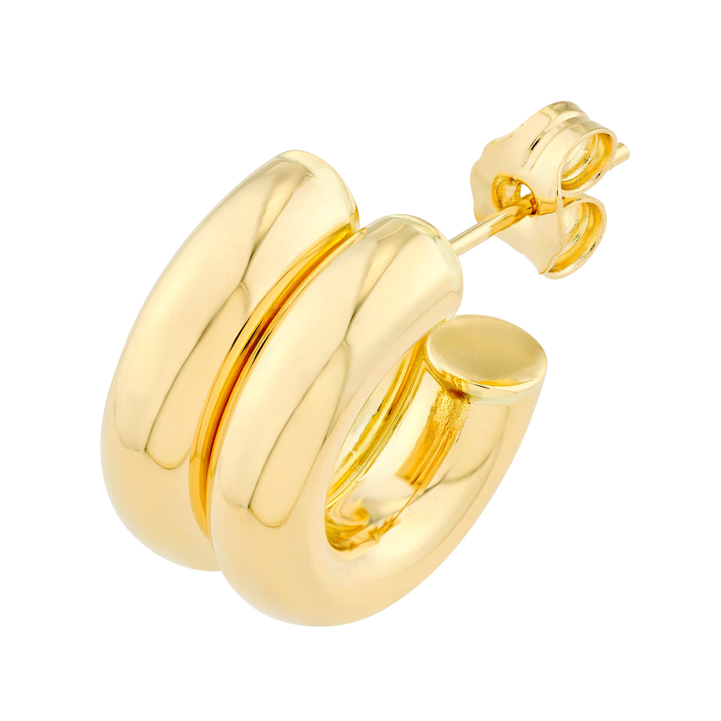 15MM SMALL DOUBLE HOOP EARRINGS | 14K YELLOW GOLD | TM024033-14Y - Brownlee Jewelers
