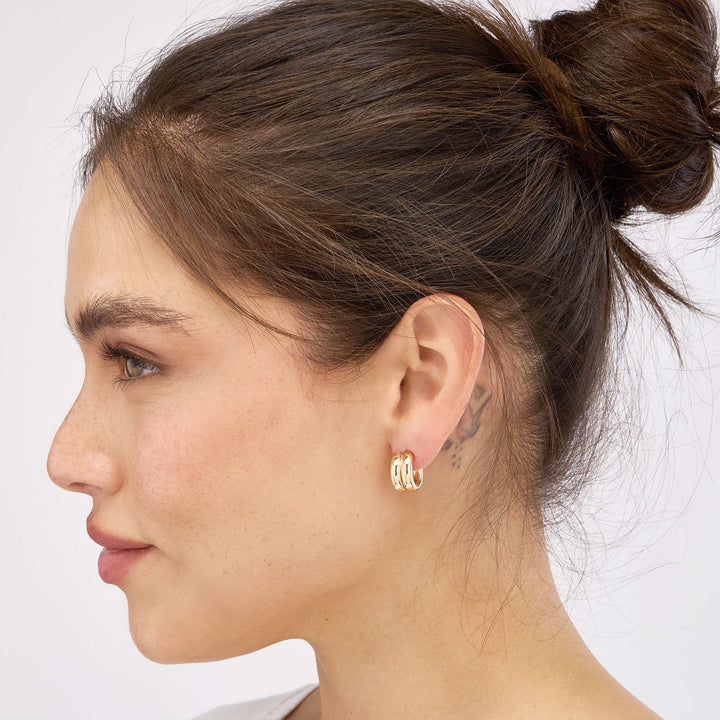 15MM SMALL DOUBLE HOOP EARRINGS | 14K YELLOW GOLD | TM024033-14Y - Brownlee Jewelers