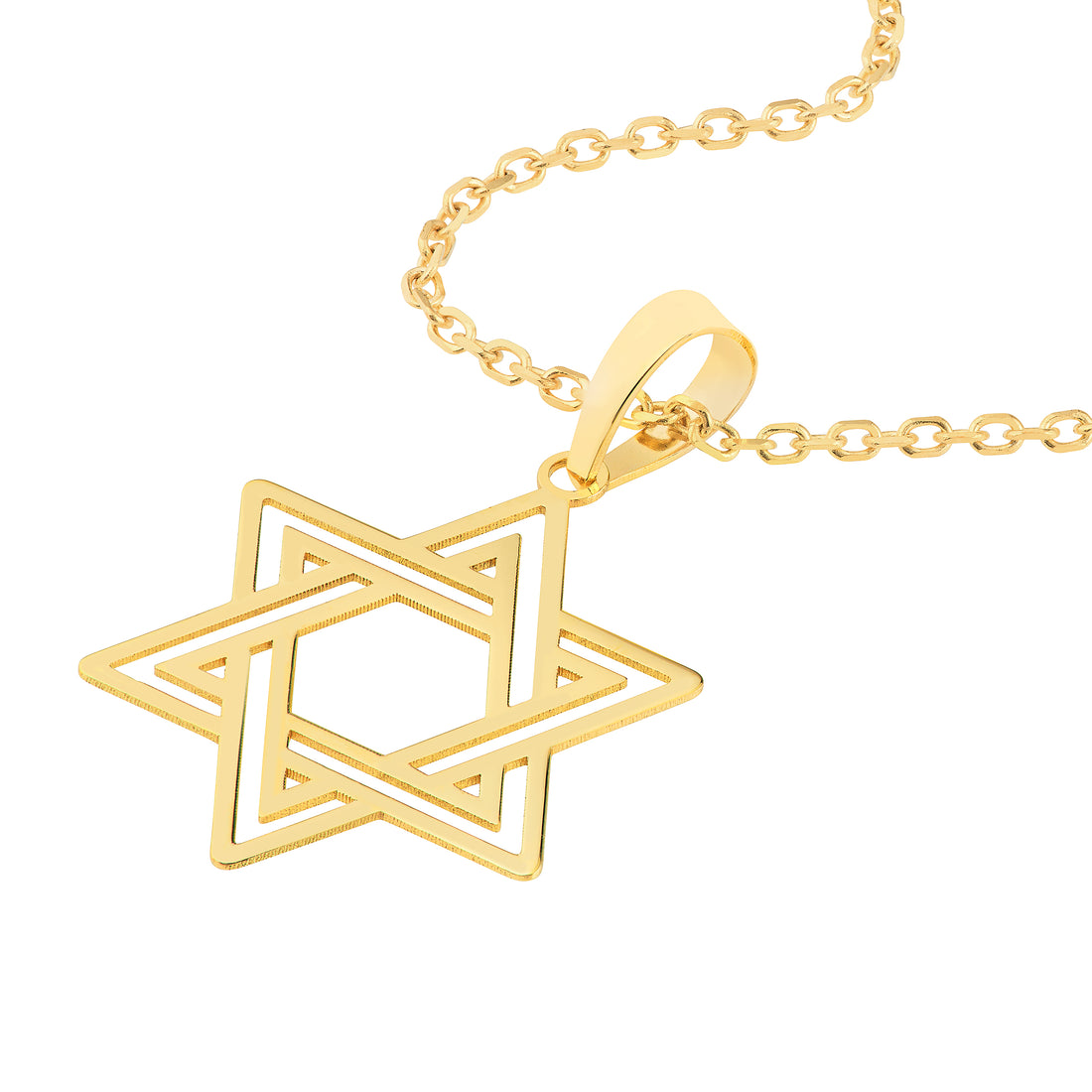 STAR OF DAVID PENDANT NECKLACE | 14K YELLOW GOLD | TM024249-14Y - Brownlee Jewelers