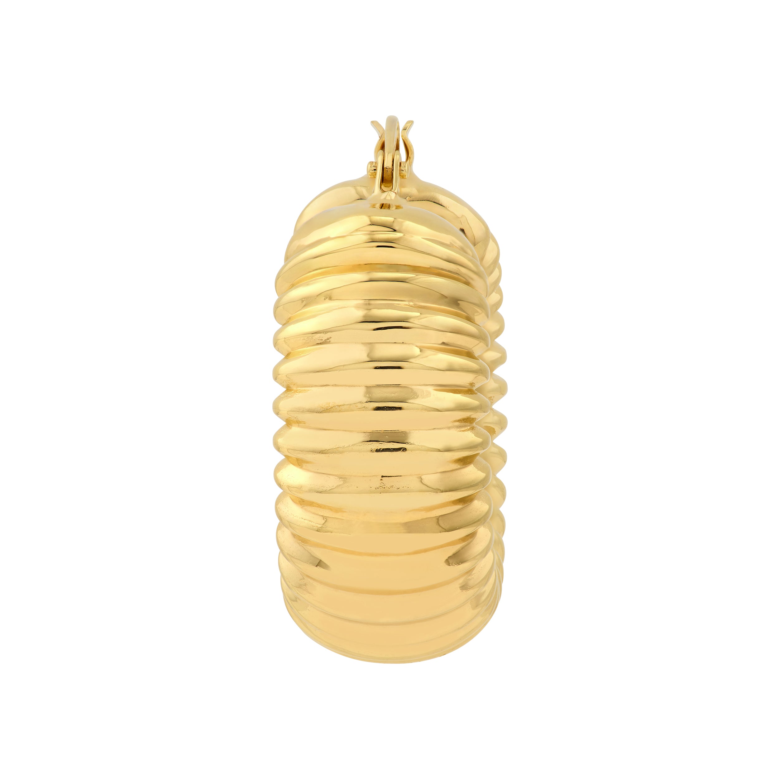 ROUND RIBBED HOOP EARRINGS | 14K YELLOW GOLD | TM024417-14Y - Brownlee Jewelers