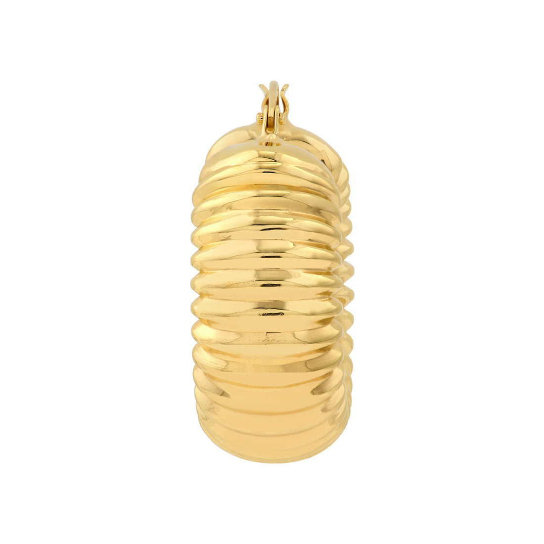 ROUND RIBBED HOOP EARRINGS | 14K YELLOW GOLD | TM024417-14Y - Brownlee Jewelers