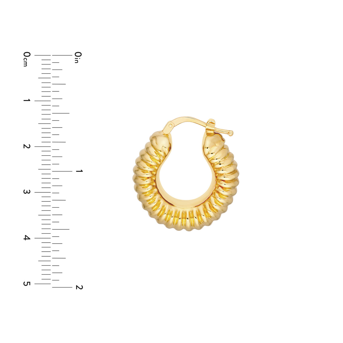 ROUND RIBBED HOOP EARRINGS | 14K YELLOW GOLD | TM024417-14Y - Brownlee Jewelers