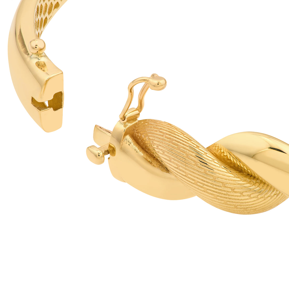 POLISHED TEXTURED TWISTED BRACELET | 14K YELLOW GOLD | TM024446-14Y - Brownlee Jewelers