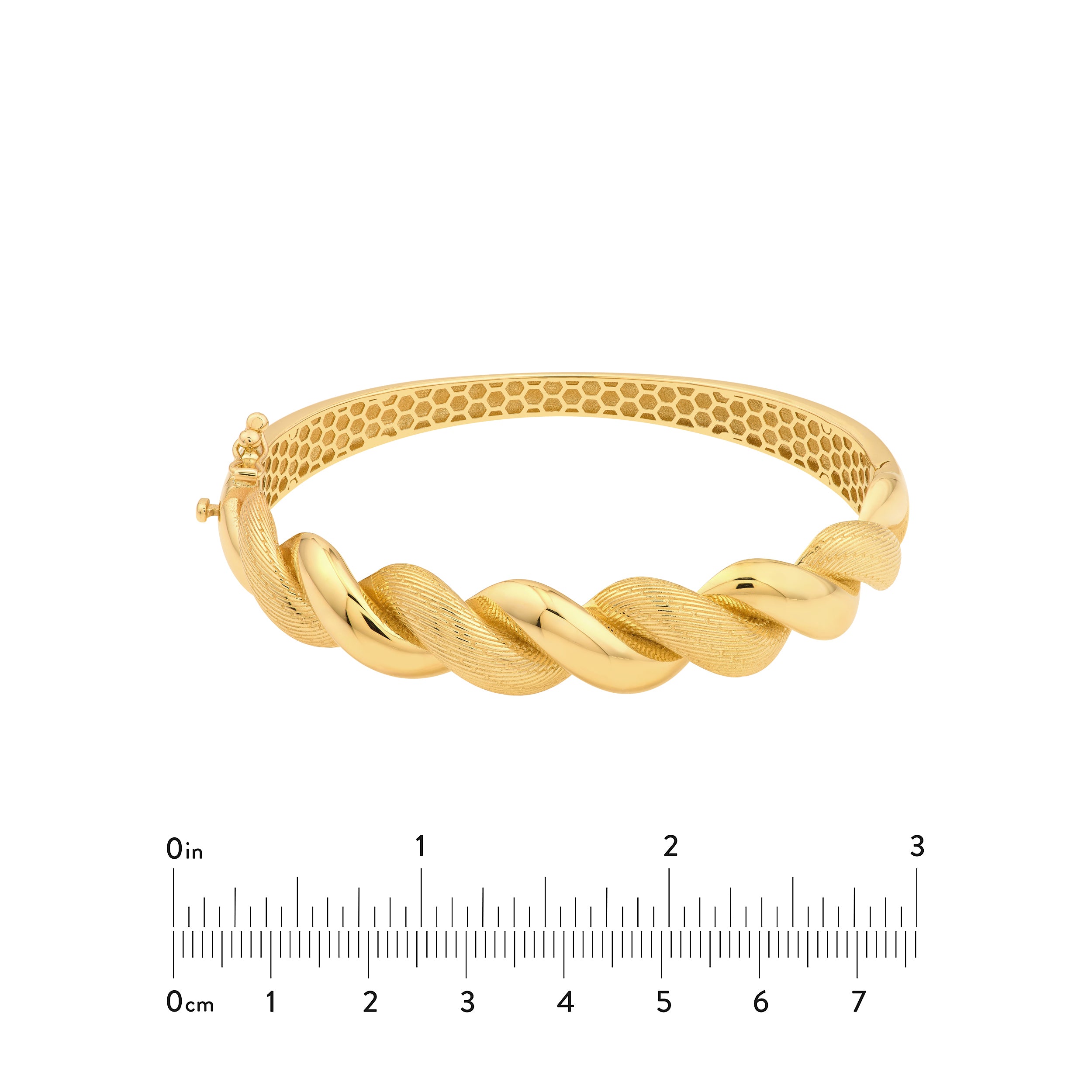 POLISHED TEXTURED TWISTED BRACELET | 14K YELLOW GOLD | TM024446-14Y - Brownlee Jewelers