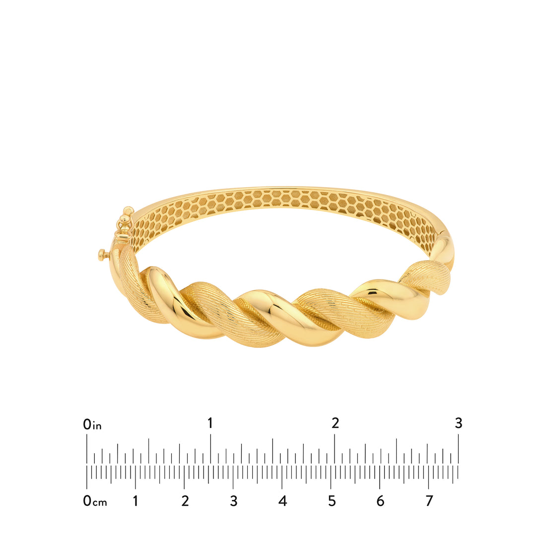 POLISHED TEXTURED TWISTED BRACELET | 14K YELLOW GOLD | TM024446-14Y - Brownlee Jewelers