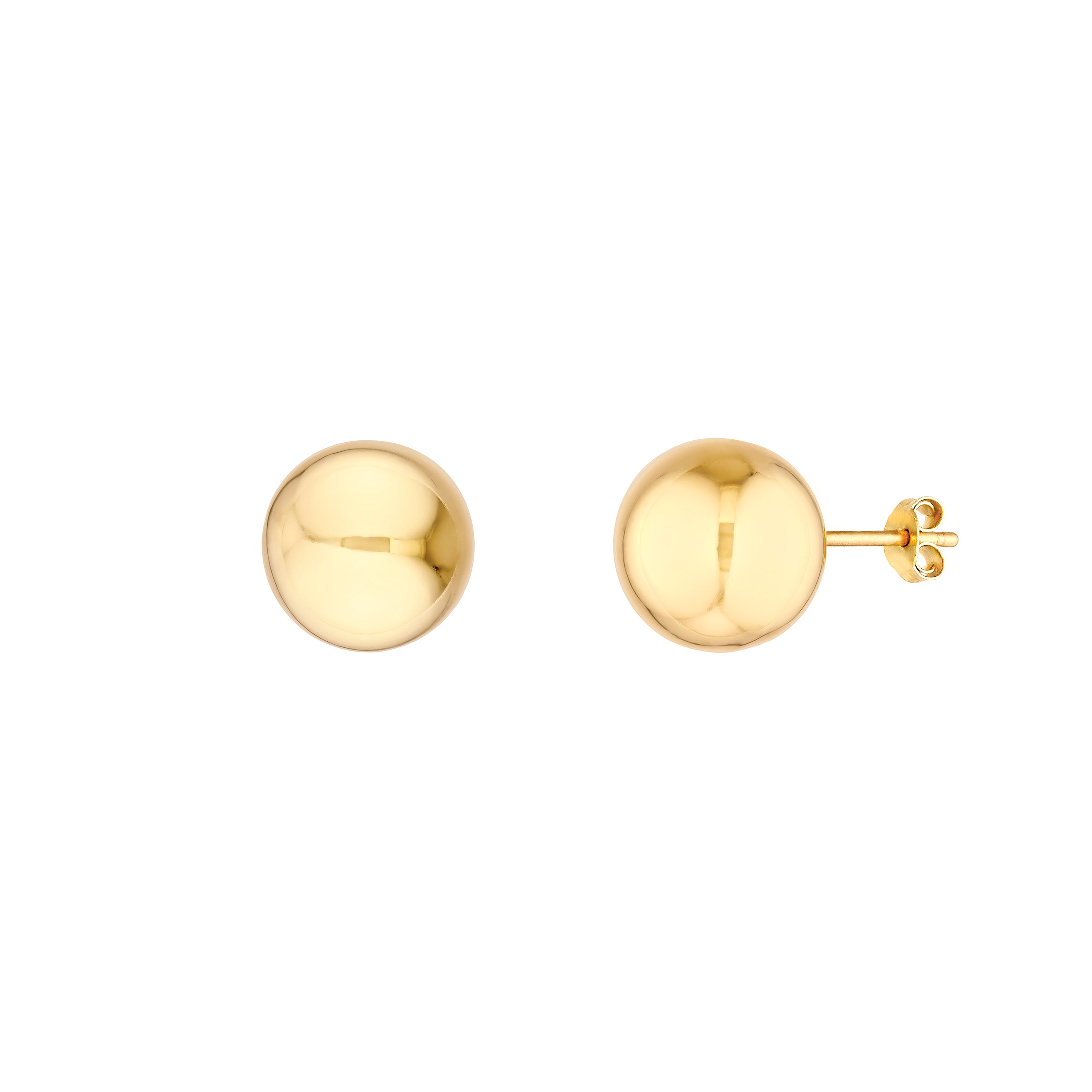 12MM POLISHED BEAD STUD EARRINGS | 14K YELLOW GOLD | TM024808-14Y - Brownlee Jewelers