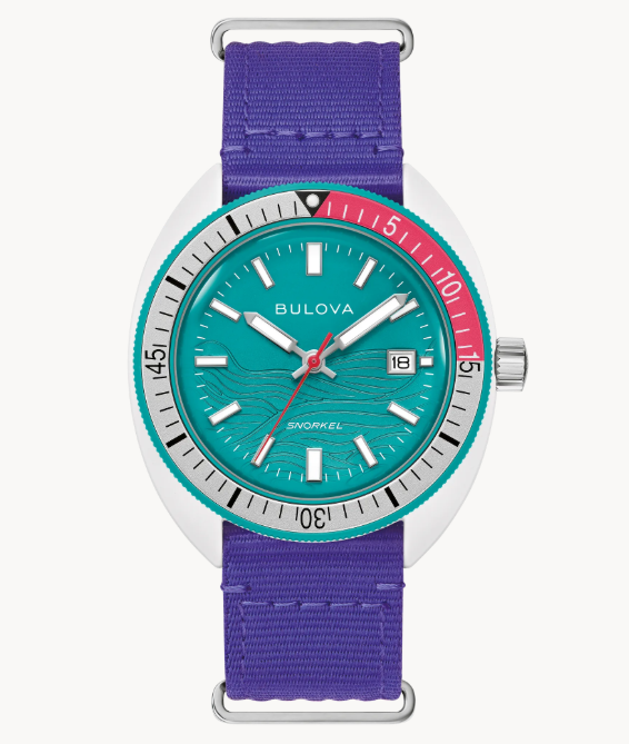 Inspired by the natural beauty of the ocean’s coral reefs, our latest limited-edition Bulova Snorkel brings added vibrancy to the already colorful collection