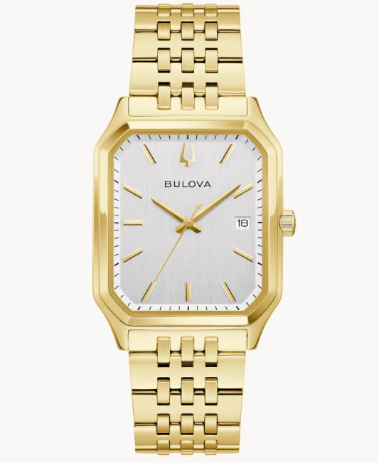 Bulova We Are All Here | Men's Watch | Gold-Tone Stainless Steel | Silver-Tone Dial | Gold-Tone Bracelet | 97B236 - Brownee Jewelers