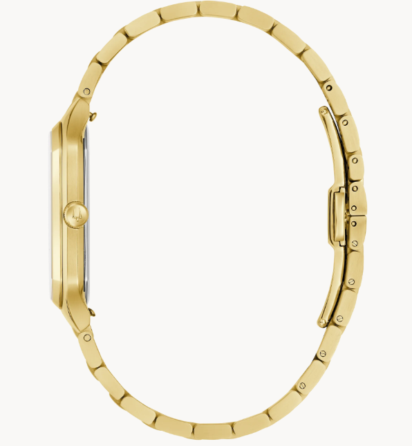 Bulova We Are All Here | Men's Watch | Gold-Tone Stainless Steel | Silver-Tone Dial | Gold-Tone Bracelet | 97B236 - Brownee Jewelers