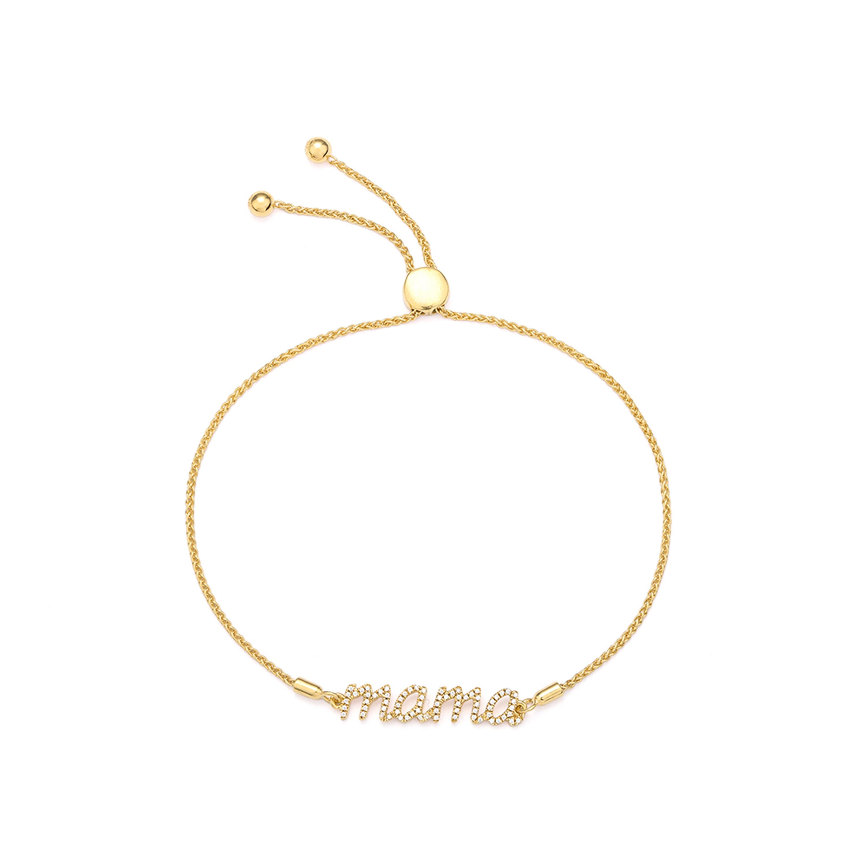 MAMA diamond bolo bracelet
