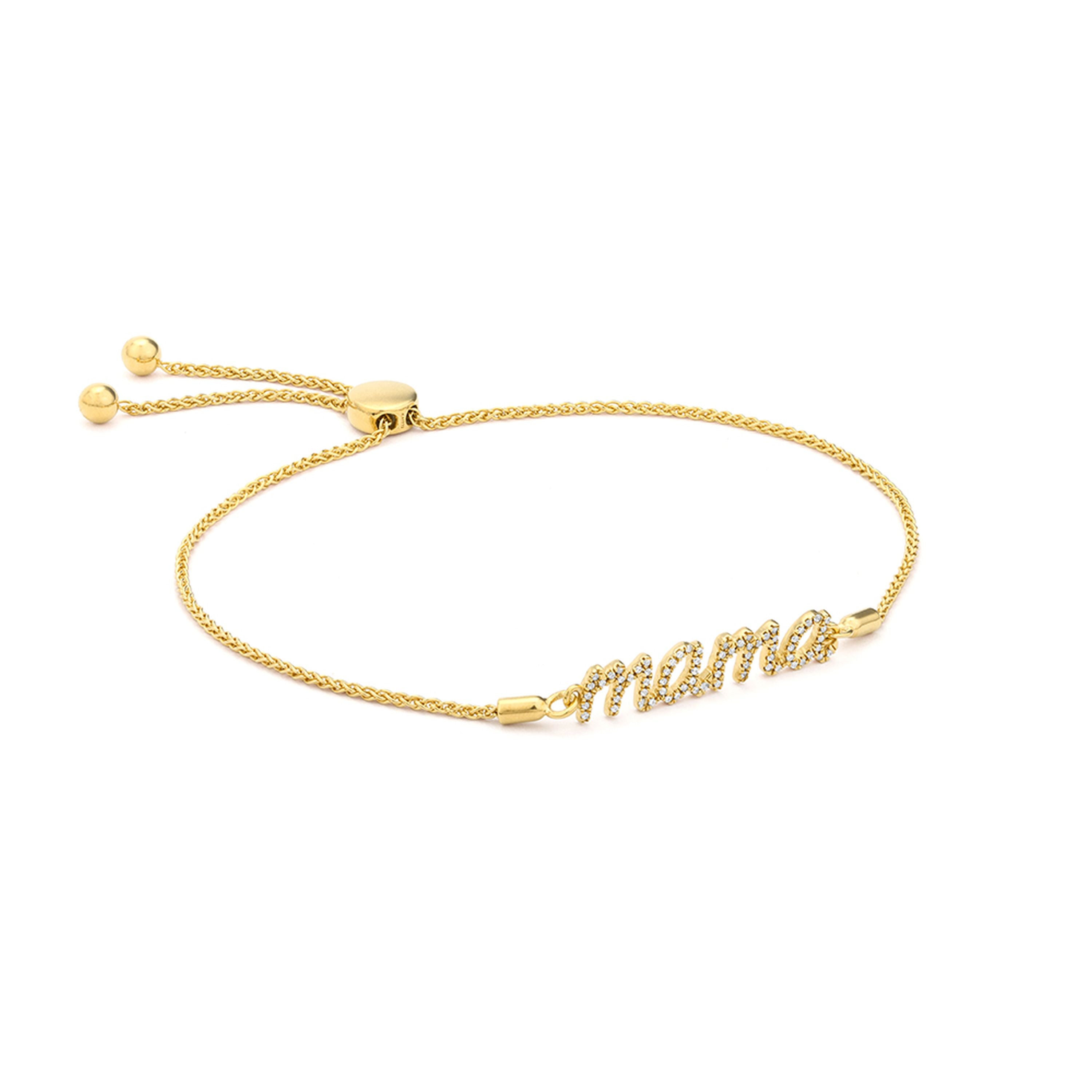 MAMA diamond bolo bracelet