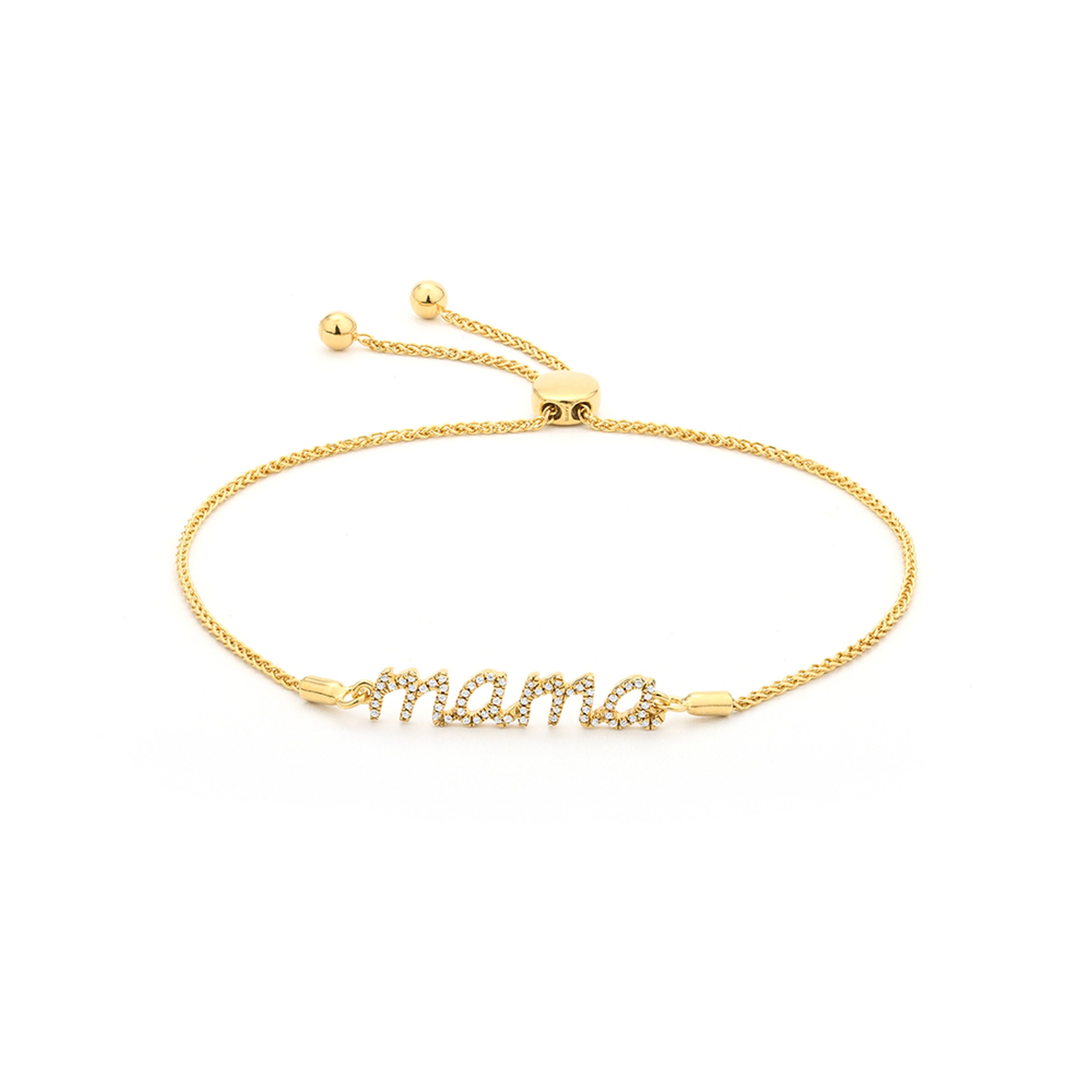 MAMA diamond bolo bracelet