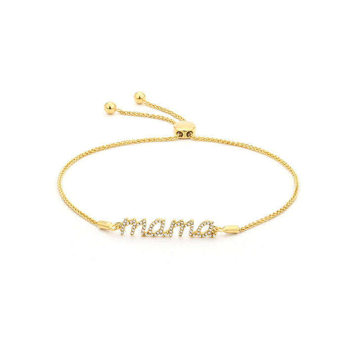 MAMA diamond bolo bracelet