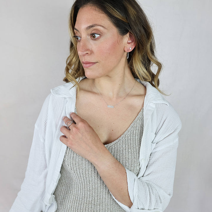 Drop By Anytime Hoop Earrings | Sterling Silver | Diamond | Pavé - Brownee Jewelers