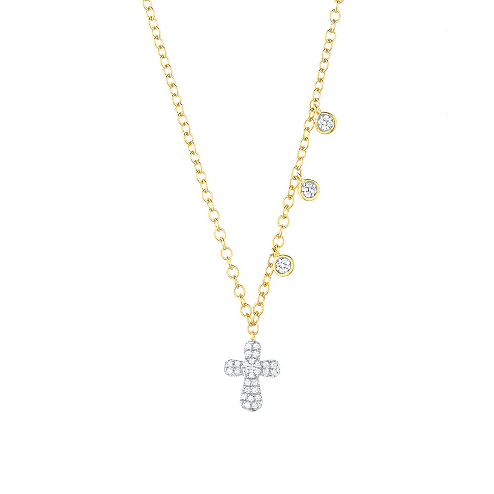 Diamond Cross Connect Pendant 