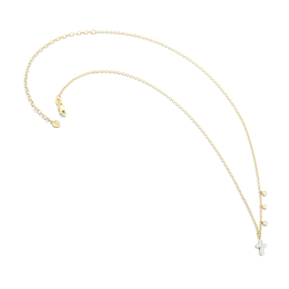 Diamond Cross Connect Pendant 