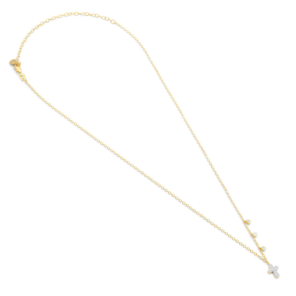 Diamond Cross Connect Pendant 