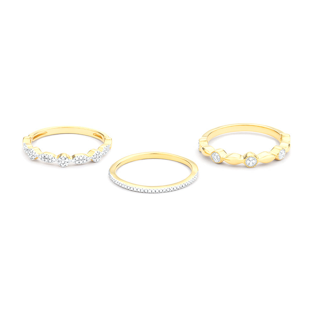 Shiny Three Diamond Bands