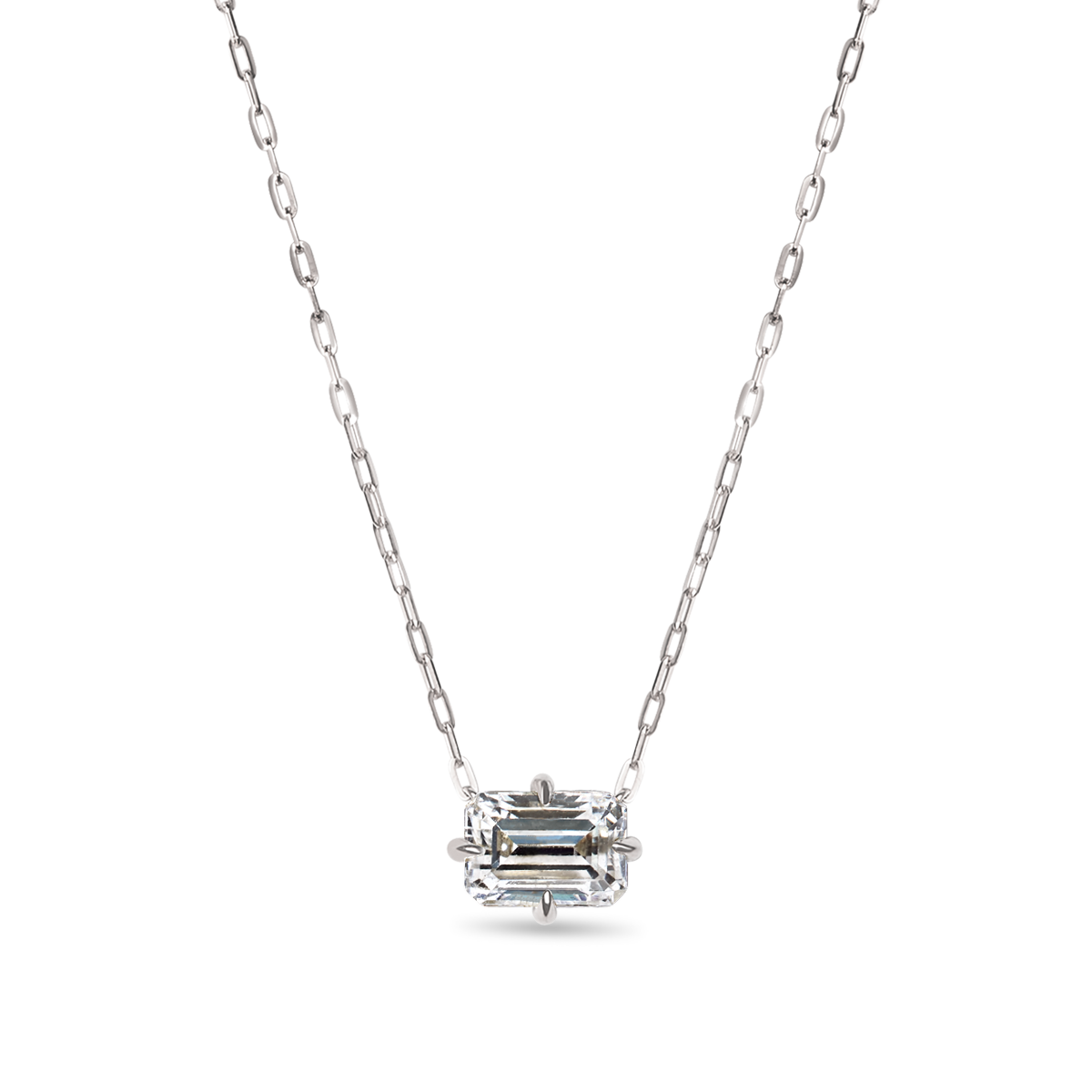Emerald Cut Diamond Pendant