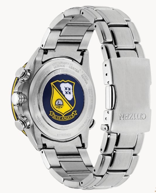 Citizen Eco-Drive Radio-Controlled Chronograph World Timer; Blue Angels edition with caseback insignia