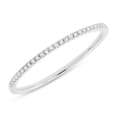 Diamond Stackable Band | 14K White Gold | 0.10 ctw | Pavé Diamond Ring - Brownee Jewelers