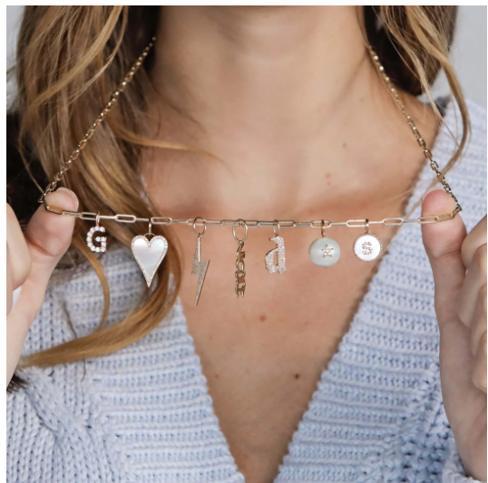 Pave Star on Pearl Charm