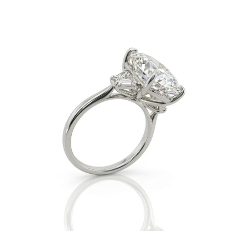 7.05 ct Lab-Grown Diamond | 14K White Gold | Diamond | Three Stone | Engagement Ring - Brownee Jewelers